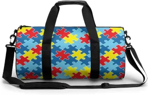 FunnyStar Autism Awareness Puzzle Gym Bag for Women and Men Travel Duffel Bag for Sports Print Gymbag