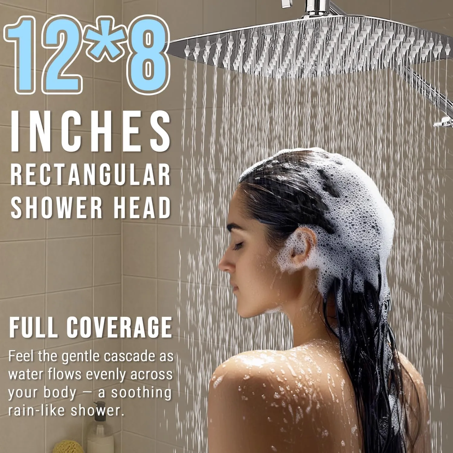 G-Promise All Metal 12 Inch Dual Shower Head with Handheld Combo, Rain Shower Head, Adjustable Extension Arm, Smooth 3-Way Diverter, 71 Inch Extra Long Hose - A Bathroom Upgrade (Chrome)