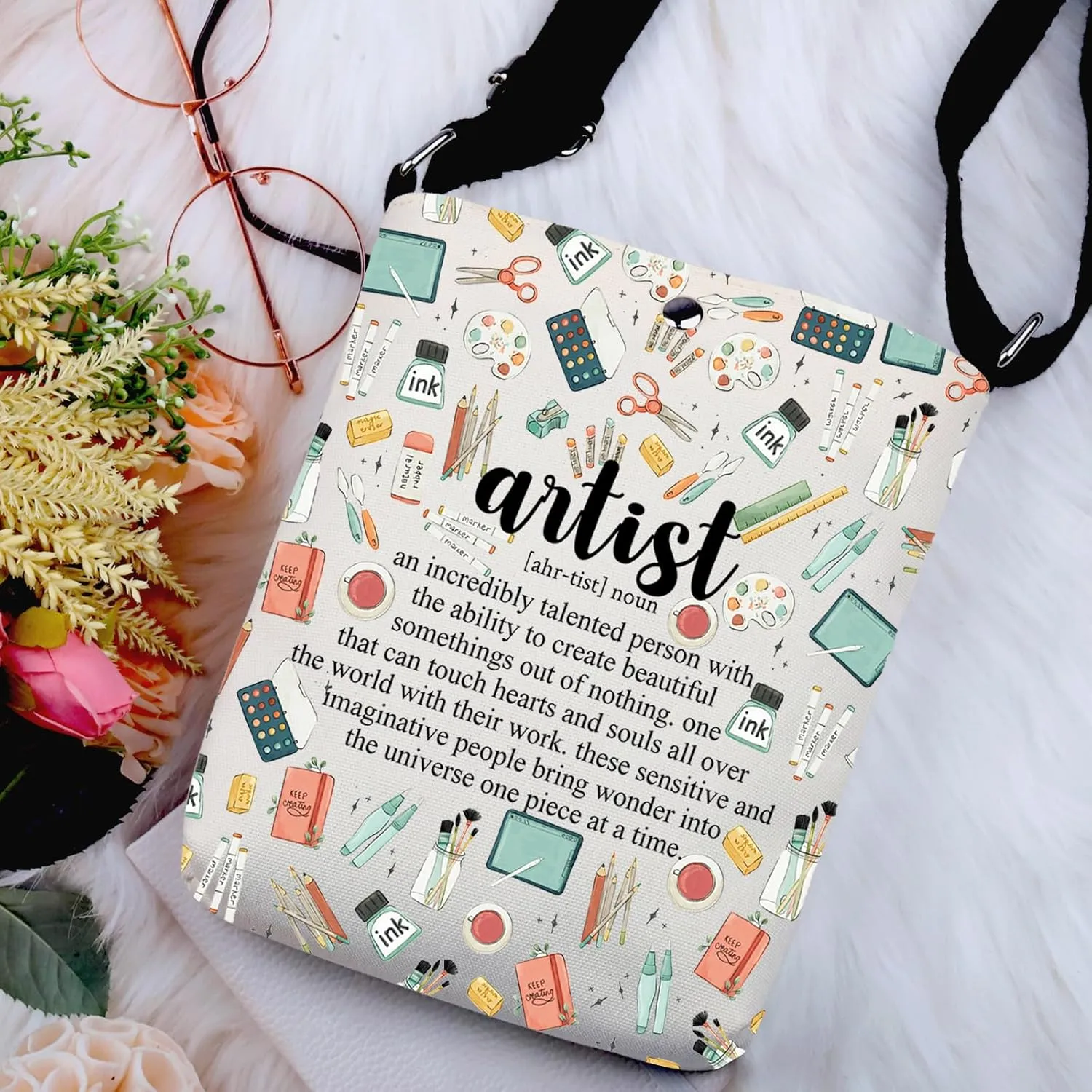 G2TUP Artist Definition Makeup Bag - Art Teacher & Lovers Gift - Cosmetic Bag for Painters