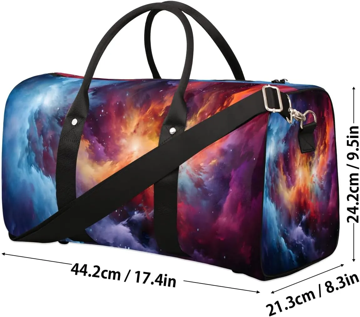 Galaxy Print Travel Duffel Bag for Women Men Waterproof Foldable Overnight Weekender Bag Large Capacity Sports Gym Bag