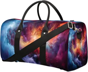 Galaxy Print Travel Duffel Bag for Women Men Waterproof Foldable Overnight Weekender Bag Large Capacity Sports Gym Bag