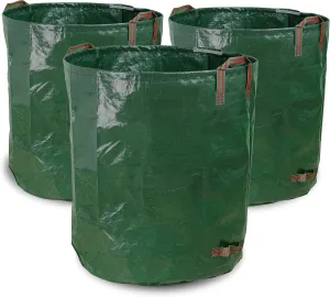 Gardzen 3-Pack 72 Gallon Yard Waste Bags, Reusable Heavy Duty Collapsible Garden Leaf Bags with Plastic Ring, Stand-Up Yard Waste Bin for Leaves, Lawn Debris & Grass Clippings, PE Material