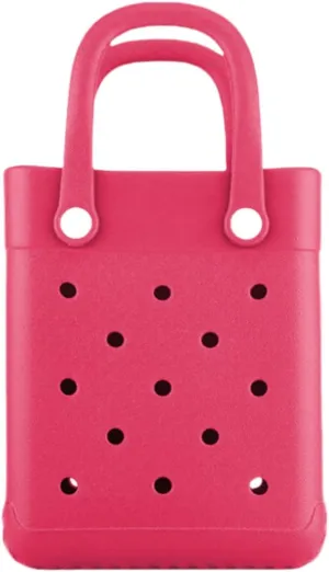 GBB Rubber Beach Bag X-Small Beach Tote Bag Waterproof Mini Tote Bag for the Beach Boat Pool Sports Travel Bag Open Handbag