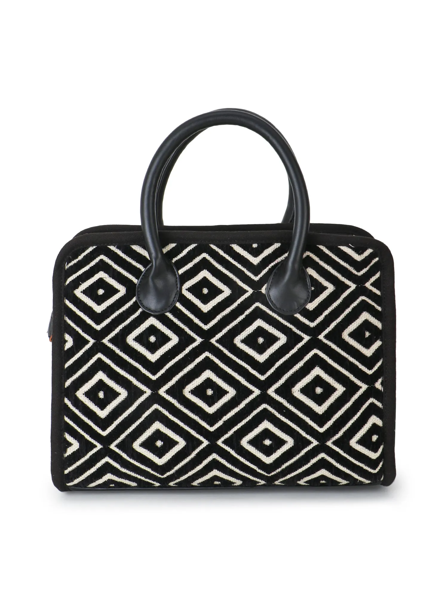 Geomat Jacquard Cotton Canvas Diamond Self Design Handheld Bag