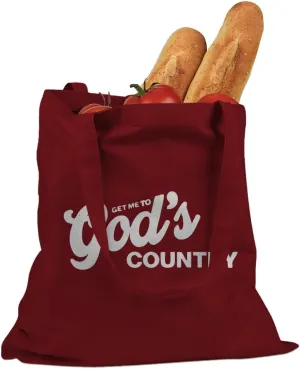 Get Me To God's Country Cotton Canvas Tote Bag