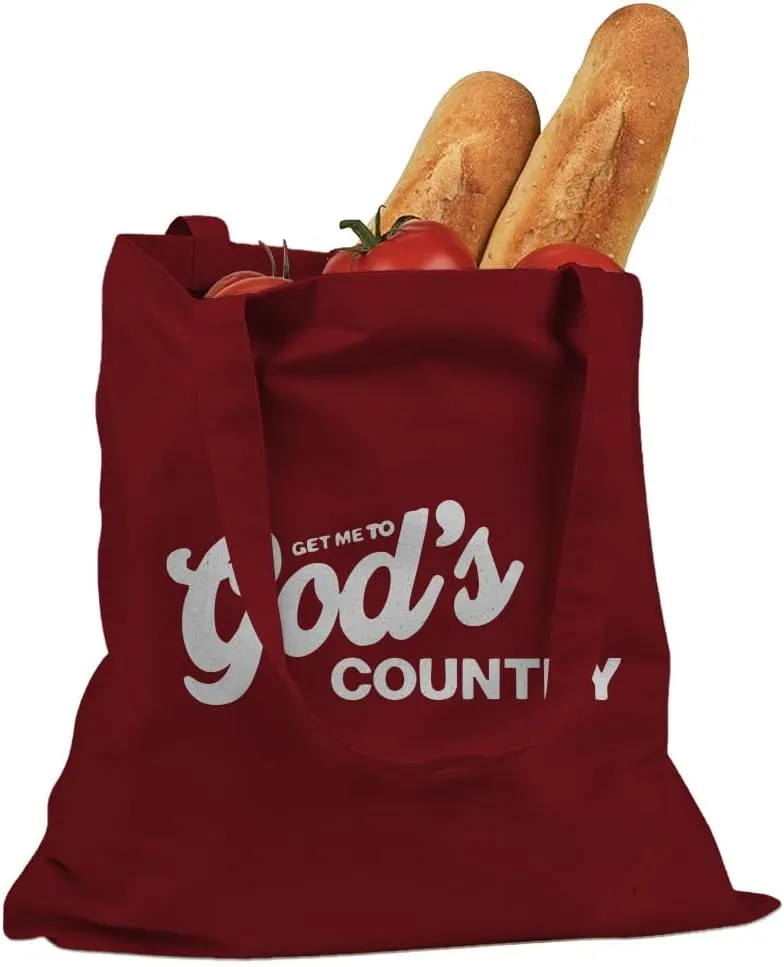 Get Me To God's Country Cotton Canvas Tote Bag