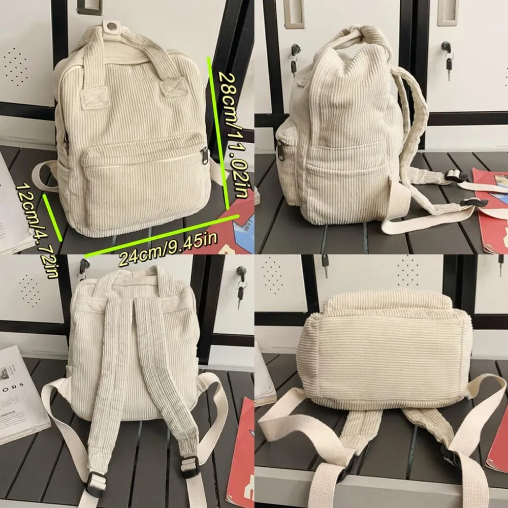 GGOOB Cute Mini Corduroy Backpack - Tiny Purse for Women