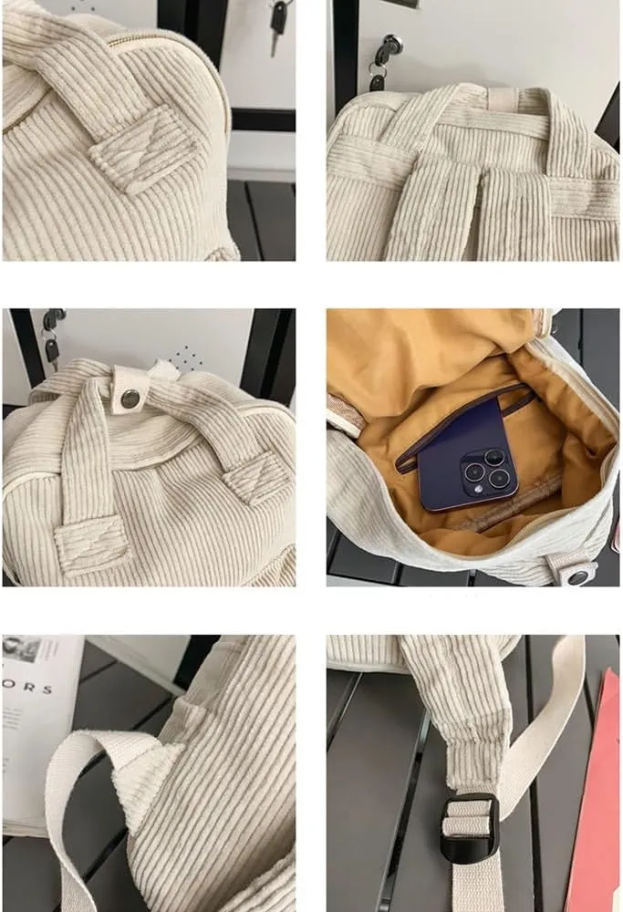 GGOOB Cute Mini Corduroy Backpack - Tiny Purse for Women