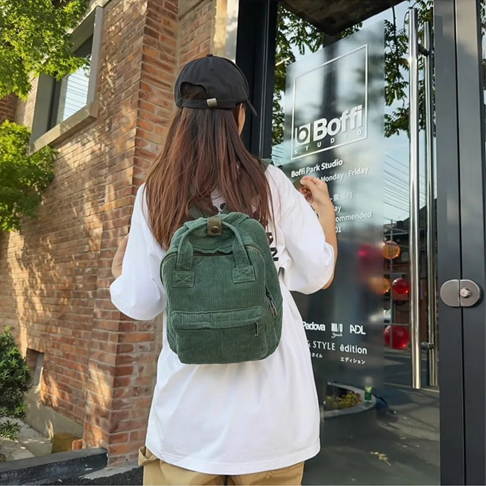 GGOOB Cute Mini Corduroy Backpack - Tiny Purse for Women