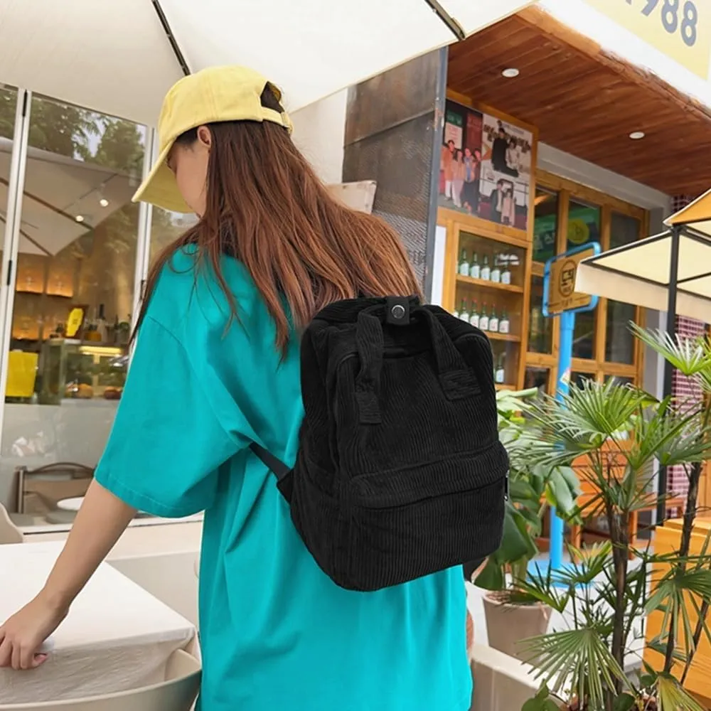 GGOOB Cute Mini Corduroy Backpack - Tiny Purse for Women