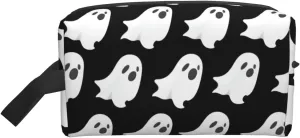Ghost Halloween Pattern Print Travel Toiletry Organizer Bag, Large Capacity Storage For Cosmetics, Toiletries