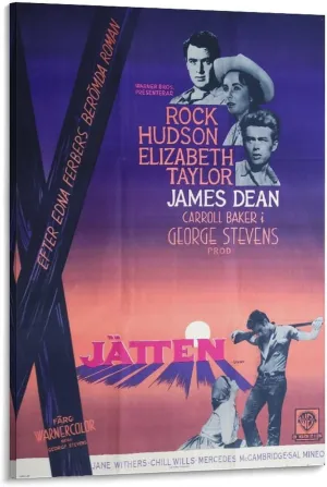 GIANT XL CANVAS PRINT Vintage Movie James Dean Elizabeth Taylor Posters for Room Aesthetic and Decor Canvas Painting Posters And Prints Wall Art Pictures for Living Room Bedroom Decor 08x12inch(20x30