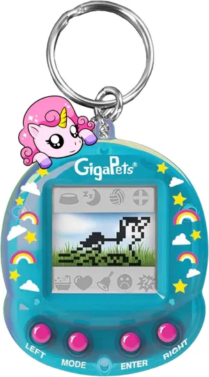 Giga Pets Angelic Unicorn Interactive Digital Pet, Upgraded Collector’s Edition Virtual Pets for Kids, 600  Animations, 90’s Gaming, Boys, Girls Toys