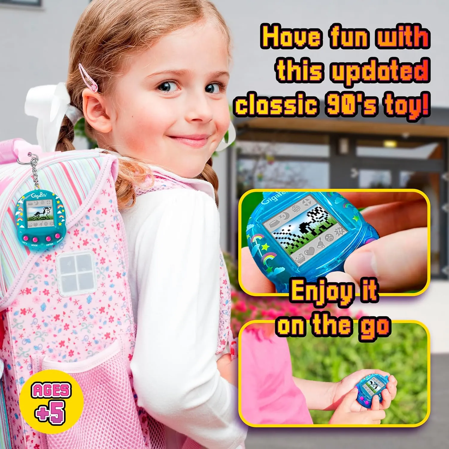 Giga Pets Angelic Unicorn Interactive Digital Pet, Upgraded Collector’s Edition Virtual Pets for Kids, 600  Animations, 90’s Gaming, Boys, Girls Toys