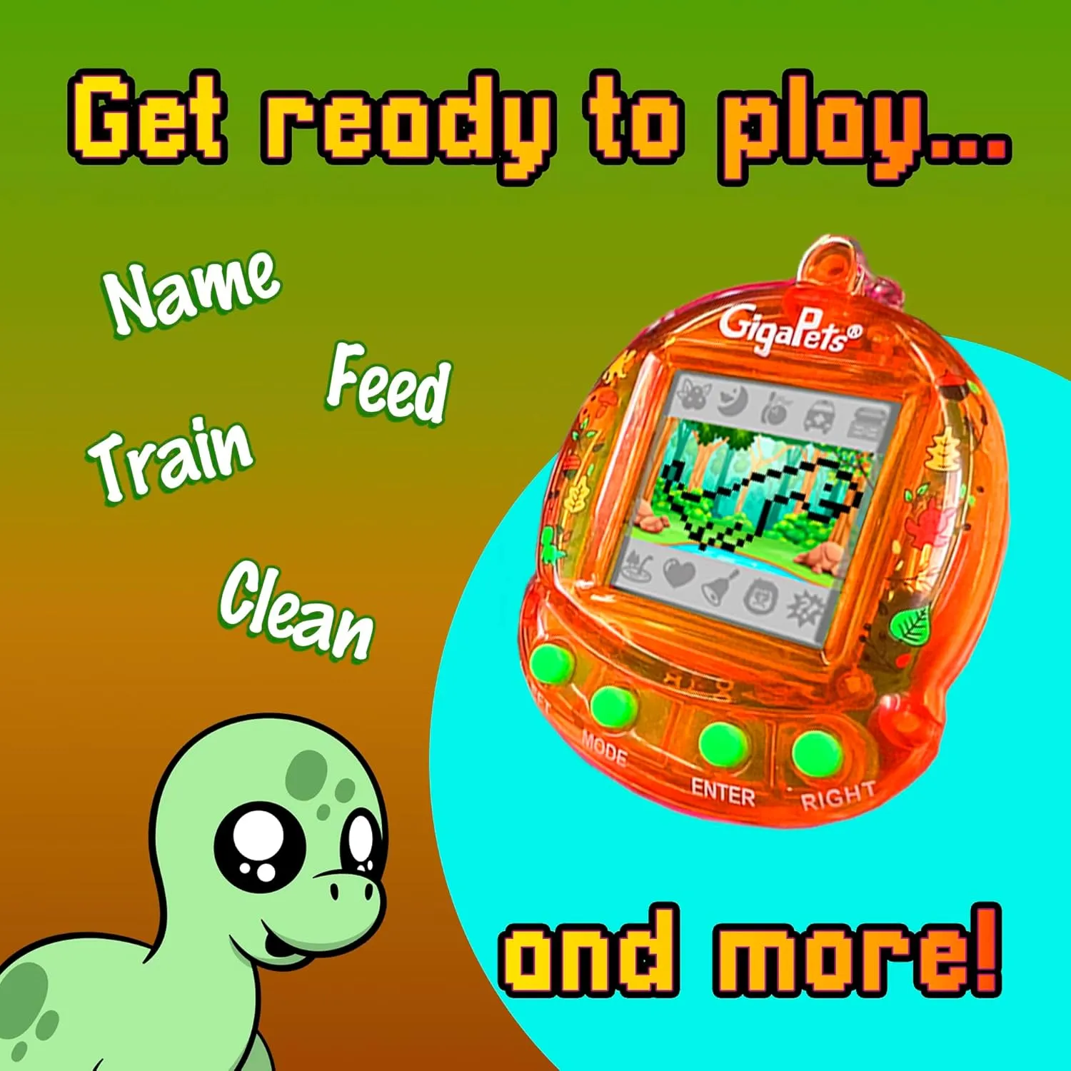 Giga Pets Cryptids Interactive Digital Pet, Bigfoot, Mothman, Loch Ness Monster Virtual Pets for Kids, 90’s Gaming Boys, Girls Toys Gift Ages 5 and Up