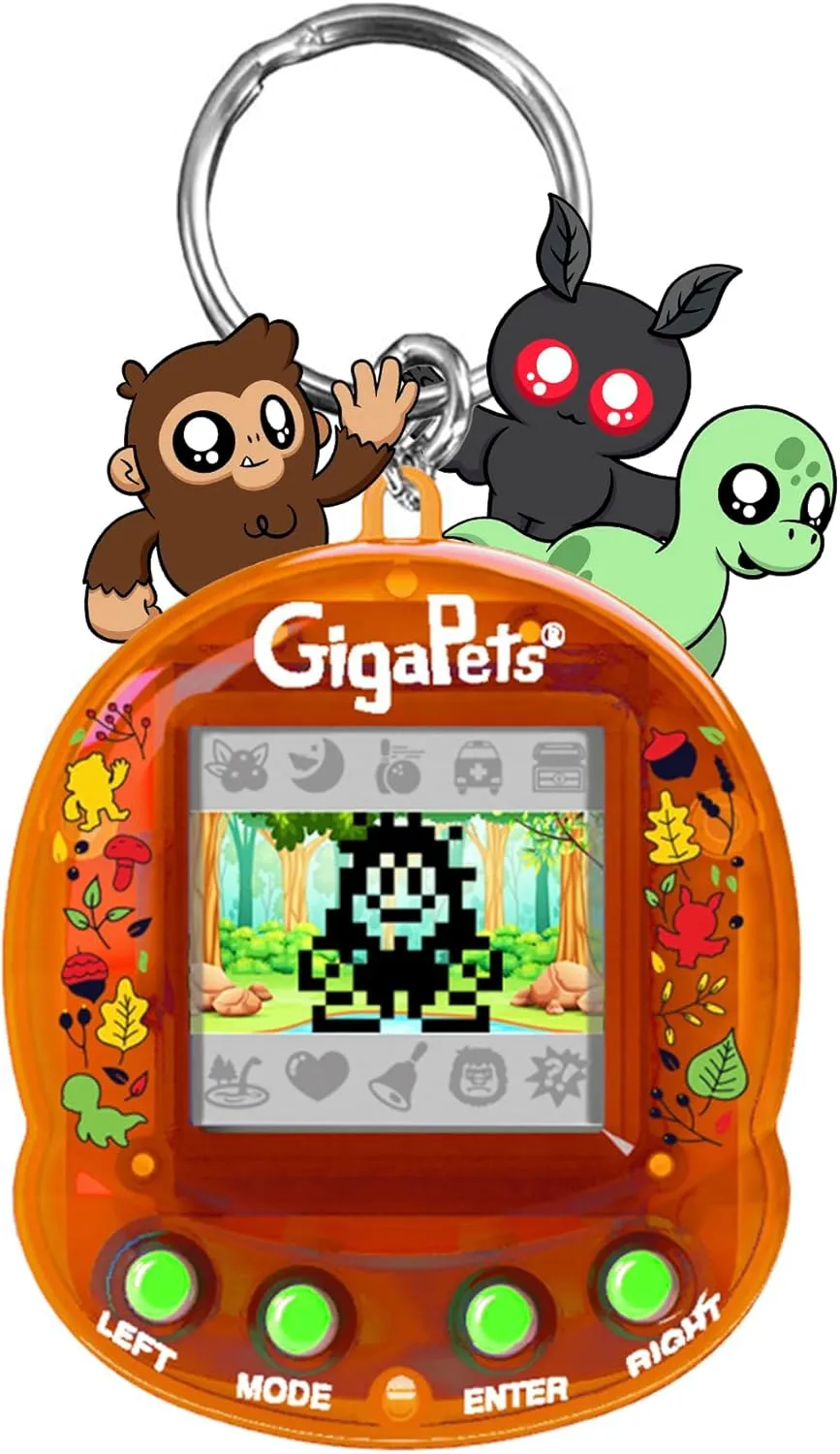 Giga Pets Cryptids Interactive Digital Pet, Bigfoot, Mothman, Loch Ness Monster Virtual Pets for Kids, 90’s Gaming Boys, Girls Toys Gift Ages 5 and Up
