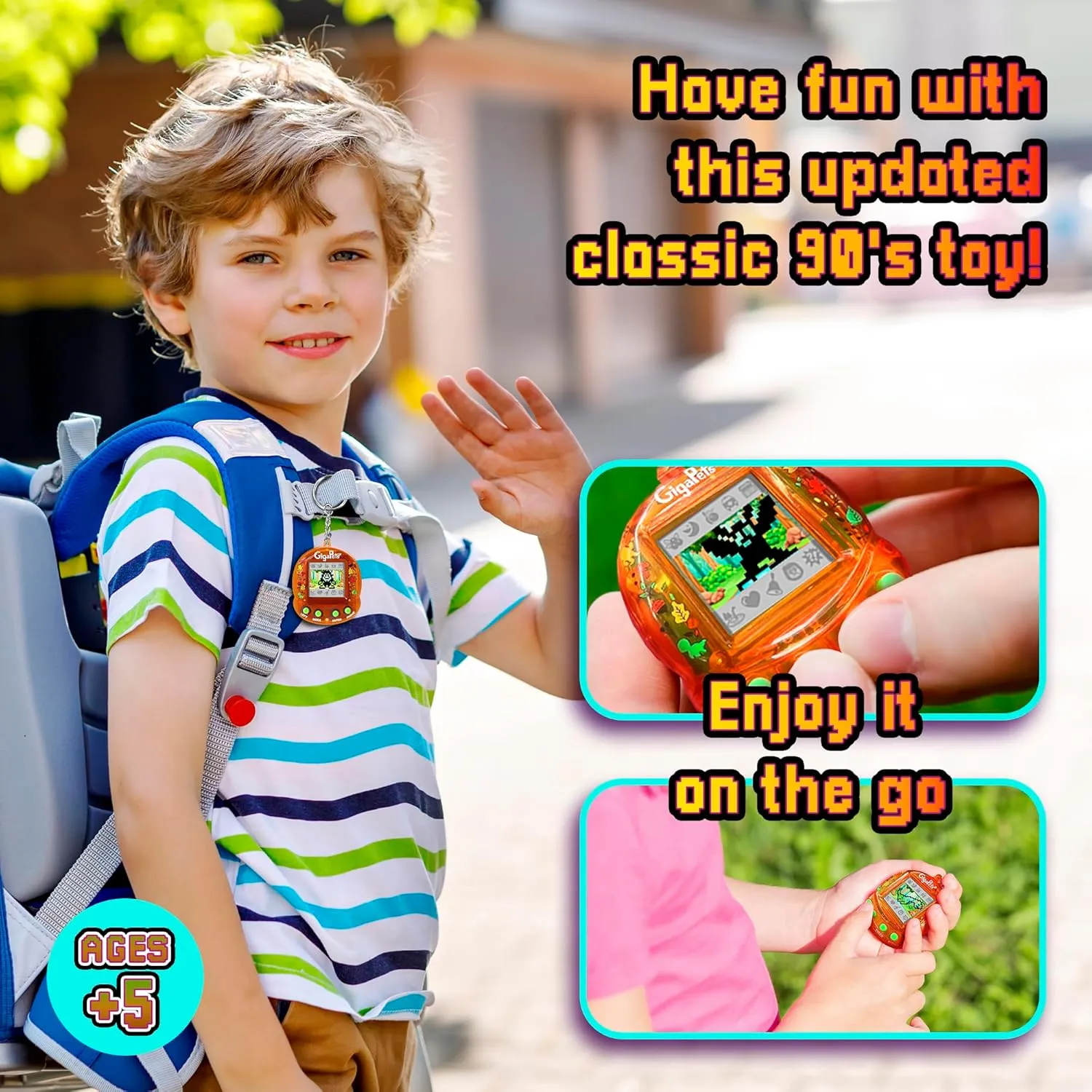 Giga Pets Cryptids Interactive Digital Pet, Bigfoot, Mothman, Loch Ness Monster Virtual Pets for Kids, 90’s Gaming Boys, Girls Toys Gift Ages 5 and Up