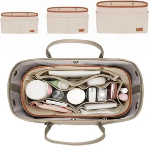 GIVLEFLY，Hasp Purse Organizer, Felt Bag Organizer Insert Purse Organizer For Tote,Handbag，Portability (medium)