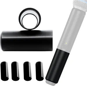 Glossy Battery Cover Compatible with Shure BLX2 / BLX288 - SM58 / Beta 58 /Beta 87 Wireless Microphone Housing Body Cap/Cup Replacement and Refurnishing, Black 4 Pack