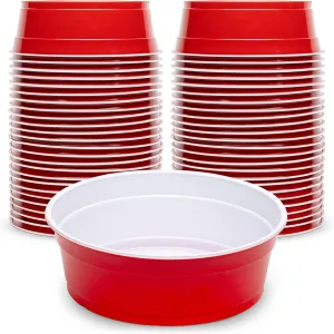 GoBig Red Party Cup Bowls - Large Disposable Plastic Bowls - 22 oz or 60 oz