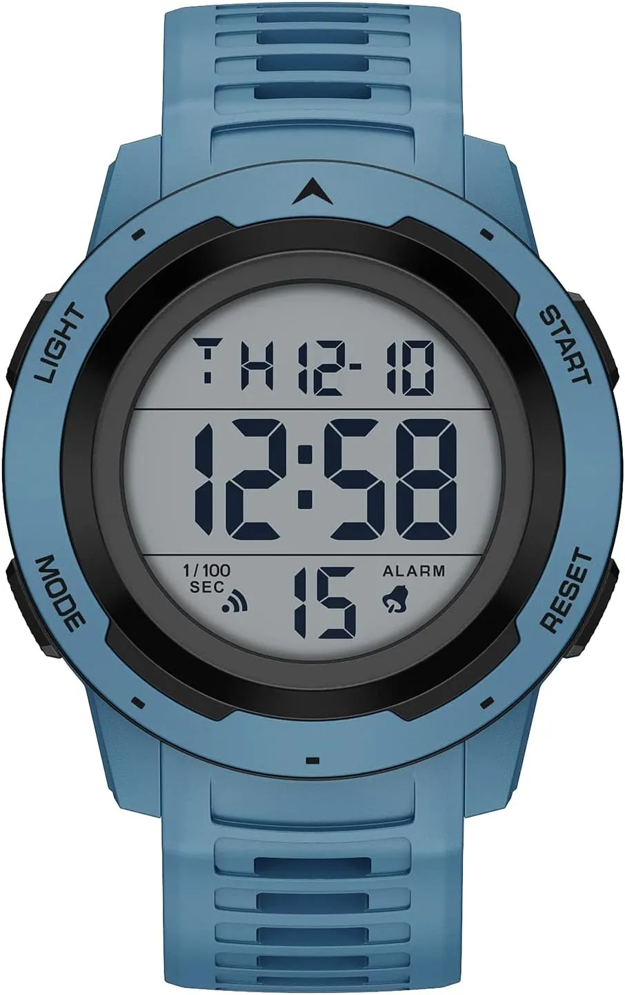 GOLDEN HOUR Mens Waterproof Digital Sport Watches Wide Screen Easy Read Display Military Style with Rubber Strap
