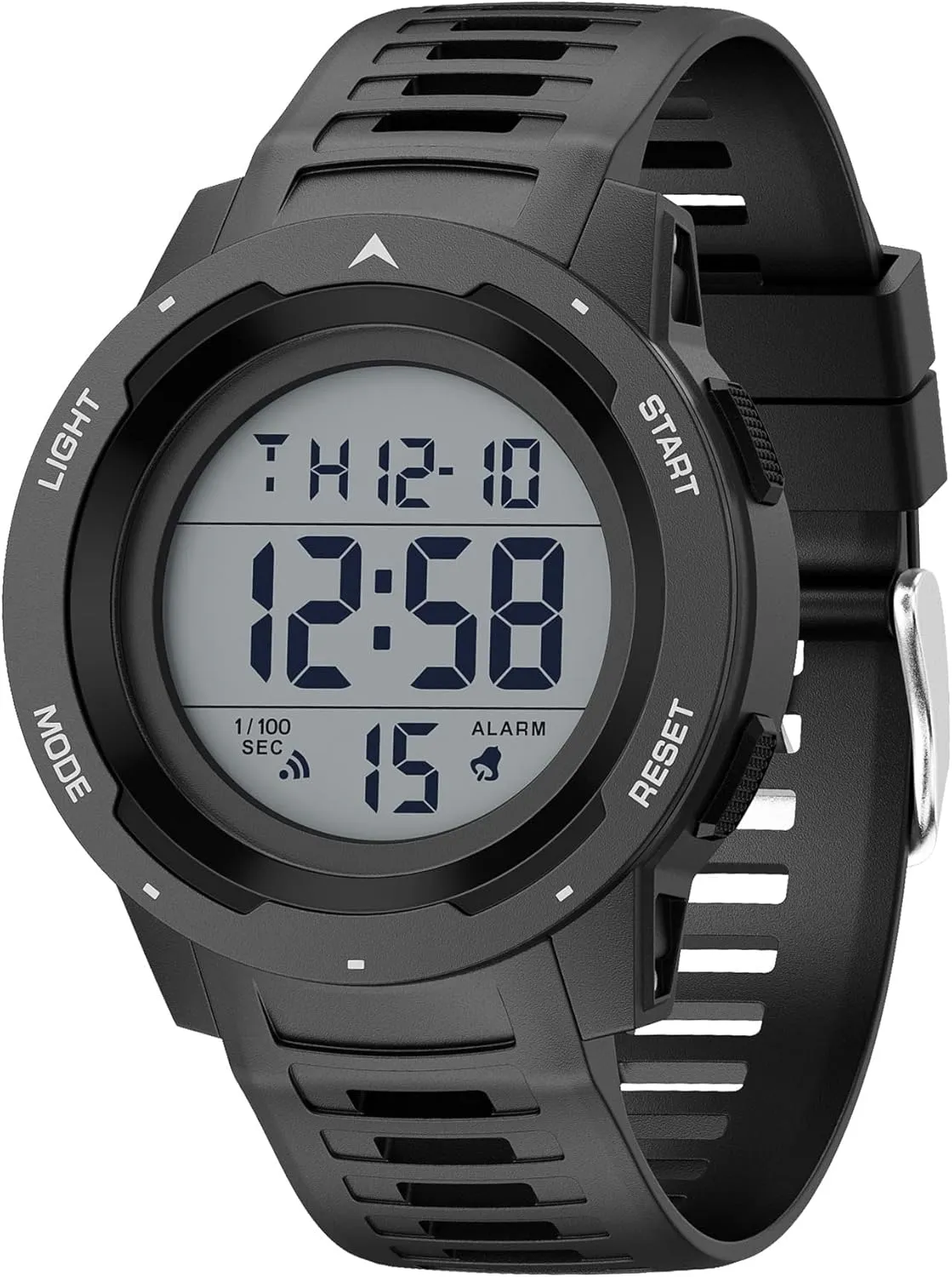 GOLDEN HOUR Mens Waterproof Digital Sport Watches Wide Screen Easy Read Display Military Style with Rubber Strap