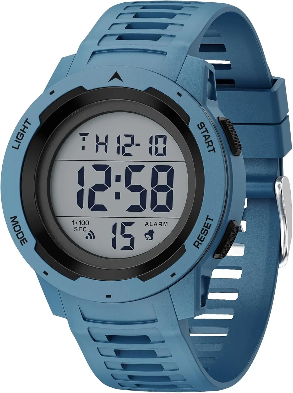 GOLDEN HOUR Mens Waterproof Digital Sport Watches Wide Screen Easy Read Display Military Style with Rubber Strap