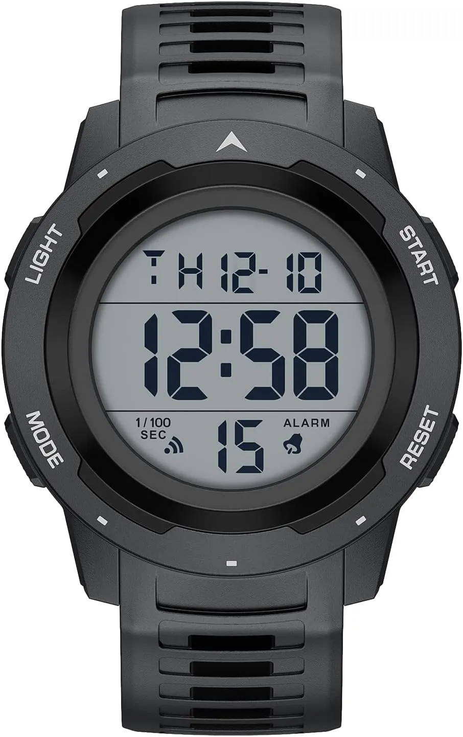 GOLDEN HOUR Mens Waterproof Digital Sport Watches Wide Screen Easy Read Display Military Style with Rubber Strap