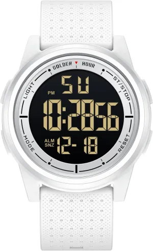 GOLDEN HOUR Ultra-Thin Minimalist Sports Waterproof Digital Watches Men with Wide-Angle Display Rubber Strap Wrist Watch for Men Women