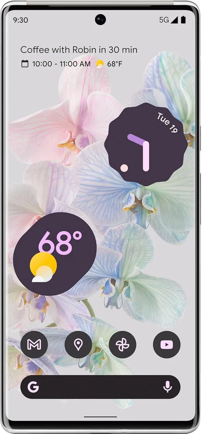 Google Pixel 6 Pro 5G, US Version, 128GB, Cloudy White - Unlocked (Renewed)