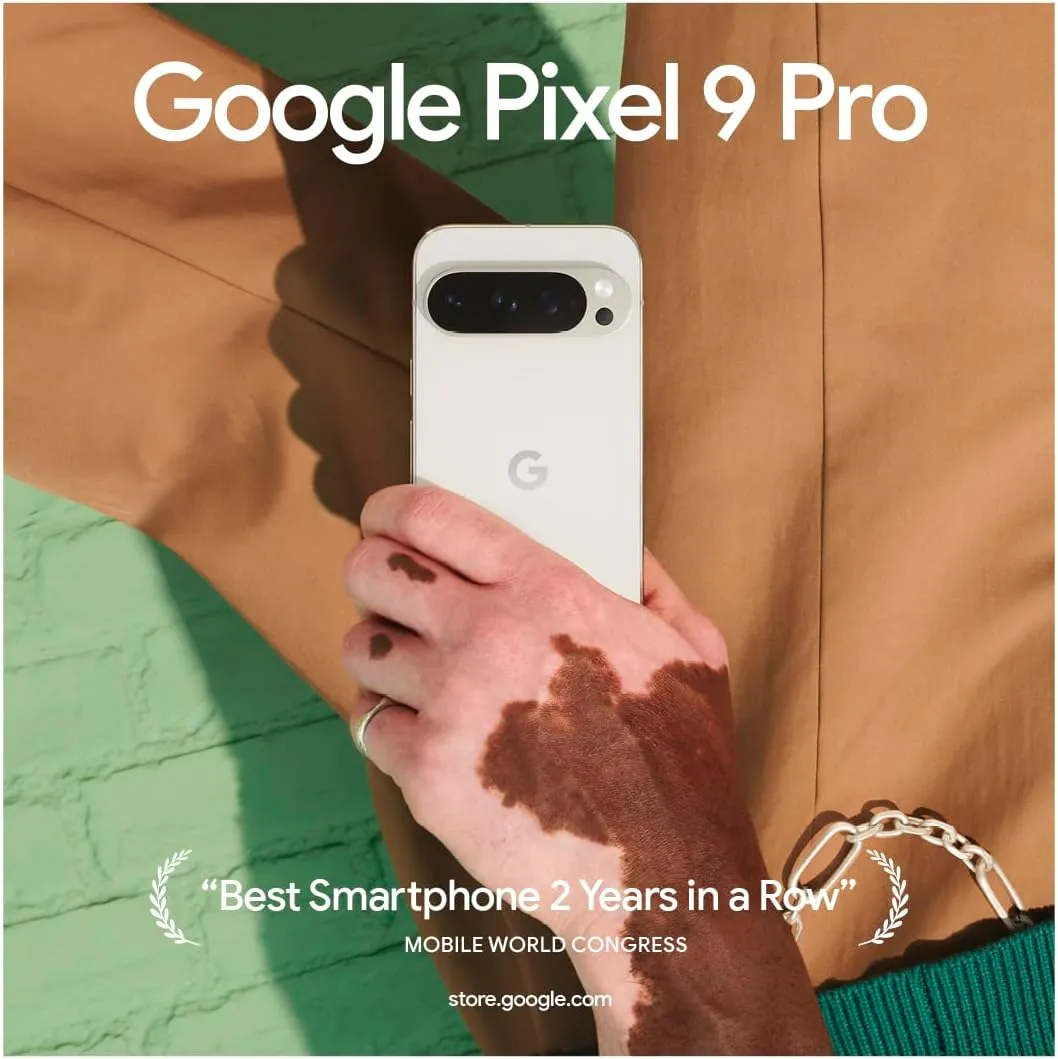 Google Pixel 9 Pro - Unlocked Android Smartphone with Gemini, Triple Rear Camera System, 24-Hour Battery, and 6.3" Super Actua Display - Obsidian - 128 GB