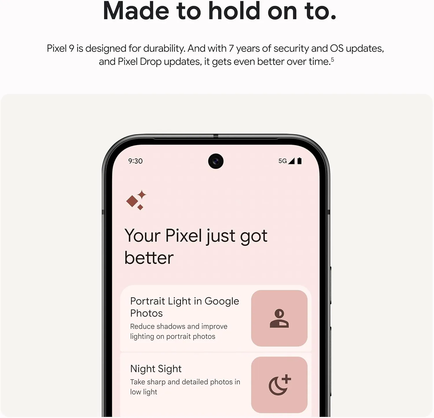 Google Pixel 9 - Unlocked Android Smartphone with Gemini, 24-Hour Battery, Advanced Camera, and 6.3" Actua Display - Porcelain - 256 GB