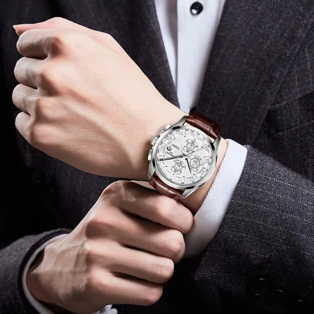 Gosasa Swiss Watch Men's Complex Function Analog Automatic Mechanical Watch Stainless Steel Luminous Watch