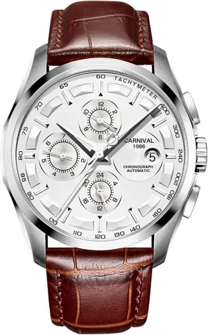 Gosasa Swiss Watch Men's Complex Function Analog Automatic Mechanical Watch Stainless Steel Luminous Watch