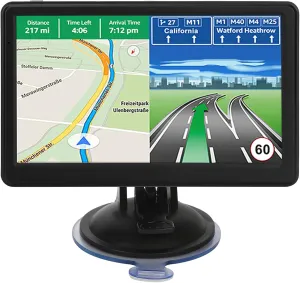 GPS Navigator for Car Truck RV, Latest 2025 Map(Free Lifetime Updates) 7 inch Touch Screen Car GPS, Support Voice Turn Direction Guidance/Speed and Red Light Warning/Custom Truck Routing