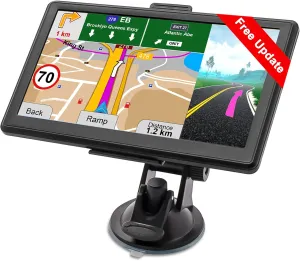 GPS Navigator for Car with 2025 US/CA/MX Offline Maps Free Update, 7 Inch Car GPS Navigation System for Vehicles RV Semi Truck Commercial Drivers with Voice Guidance Speedcam Alert, POI/ZIP Search, FM