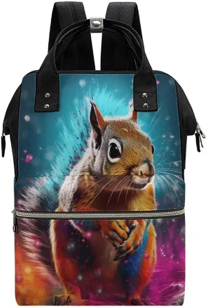 Graffiti Cute Chipmunk Diaper Bag Backpack Travel Waterproof Mommy Bag Nappy Daypack
