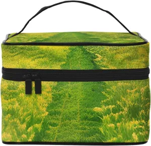 Grassland Paths Travel Cosmetic Bag With Zipper, *Large Capacity, Unisex, Suitable For Outdoor, Sports, Travel, Etc.