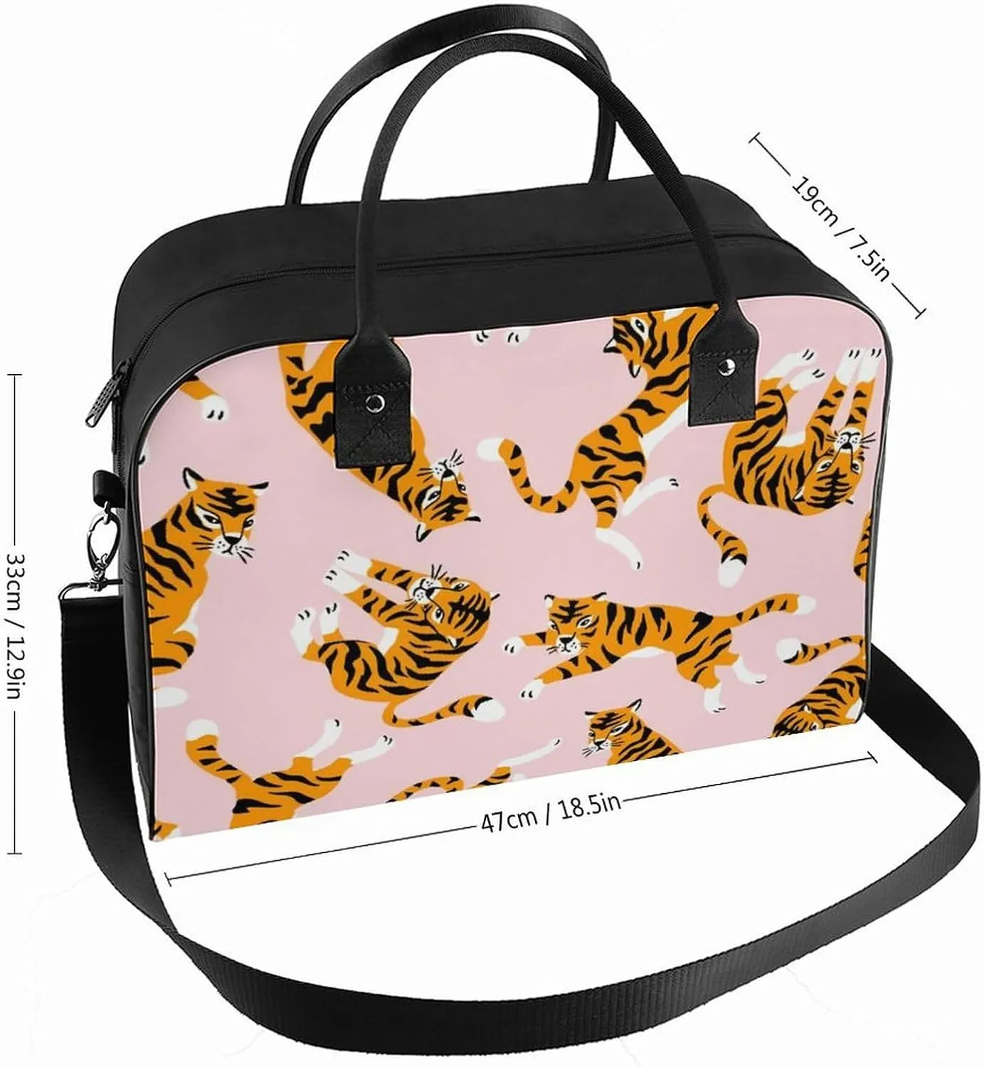 Green Boston Terrier Dogs Fashionable Large Capacity Travel Handbag Unisex