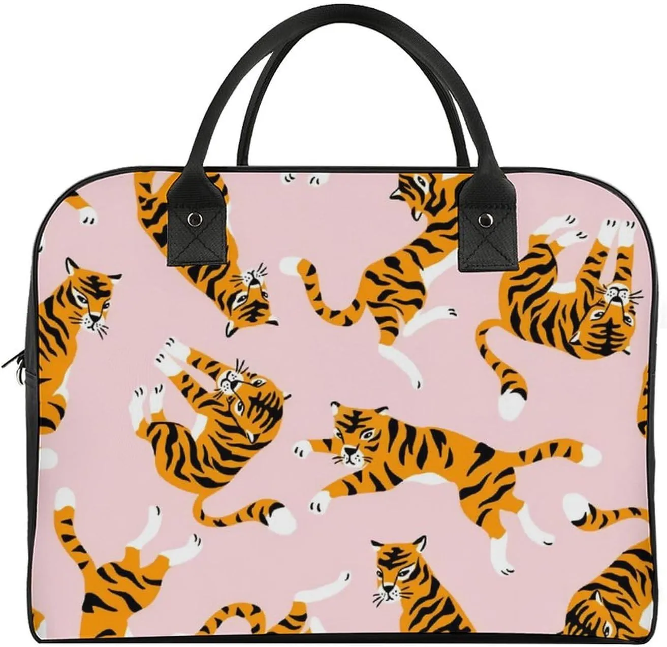 Green Boston Terrier Dogs Fashionable Large Capacity Travel Handbag Unisex