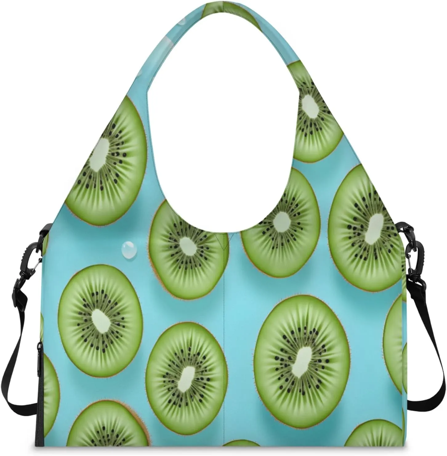 Green Sliced Delight Waterproof Gym Bag for Men Women, Sports Duffel Bag with Shoe Compartment Yoga Mat Holder, Portable Large Travel Bag for Fitness, Camping, Weekend Trips