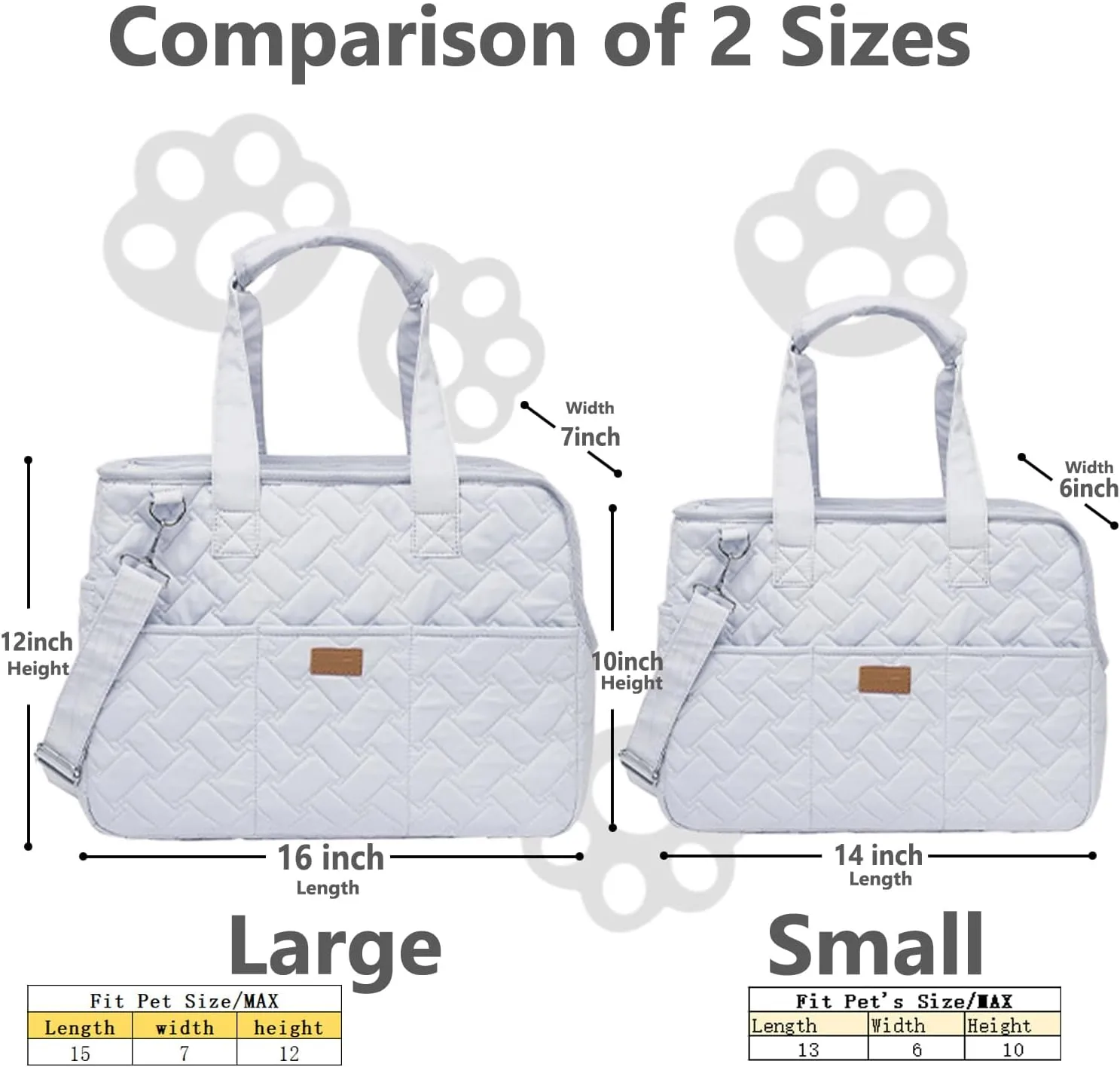 Grey Puppy Carrier Purse, Woman Style Pets Bag for Small Cat Kittens, Multiple Pockets, Breathable Mesh Soft Cushion, Travel Outdoor Picnic Pets Totes, MAX 6 lb