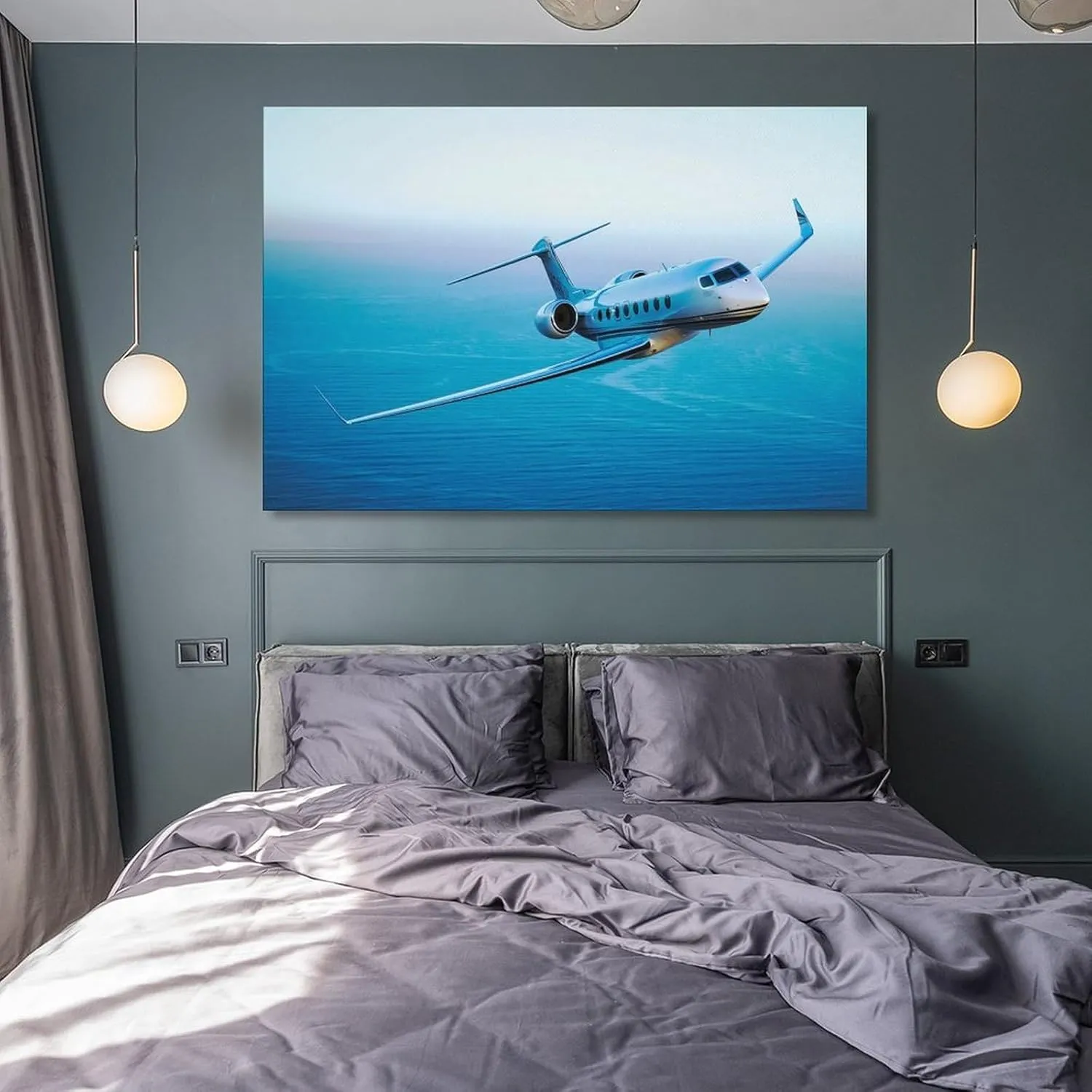 Gulfstream G650 Aircraft Poster Canvas Wall Art Poster For Room Aesthetics And Decor Canvas Painting Posters And Prints Wall Art Pictures for Living Room Bedroom Decor 12x18inch(30x45cm) Unframe-styl
