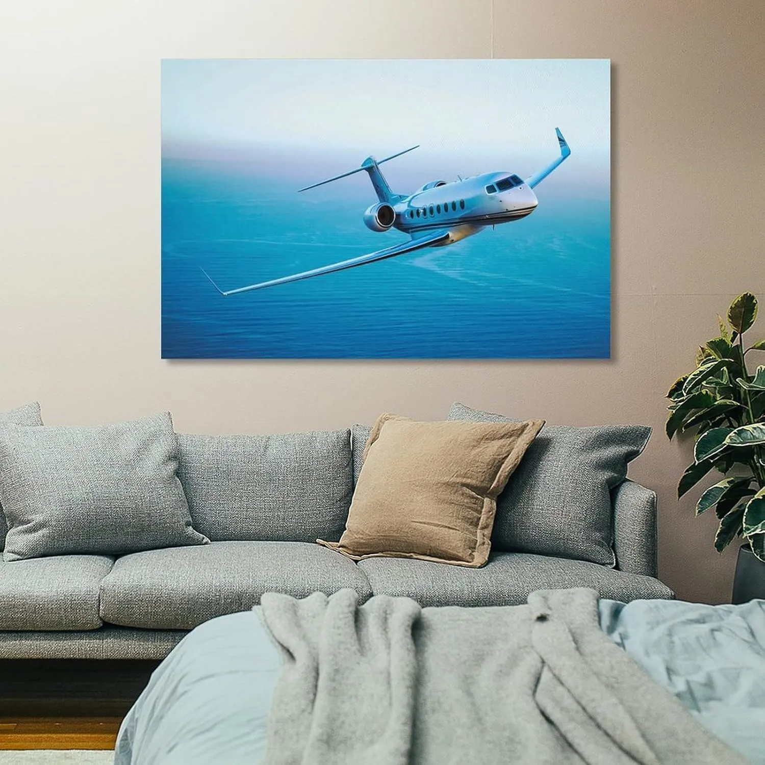 Gulfstream G650 Aircraft Poster Canvas Wall Art Poster For Room Aesthetics And Decor Canvas Painting Posters And Prints Wall Art Pictures for Living Room Bedroom Decor 12x18inch(30x45cm) Unframe-styl