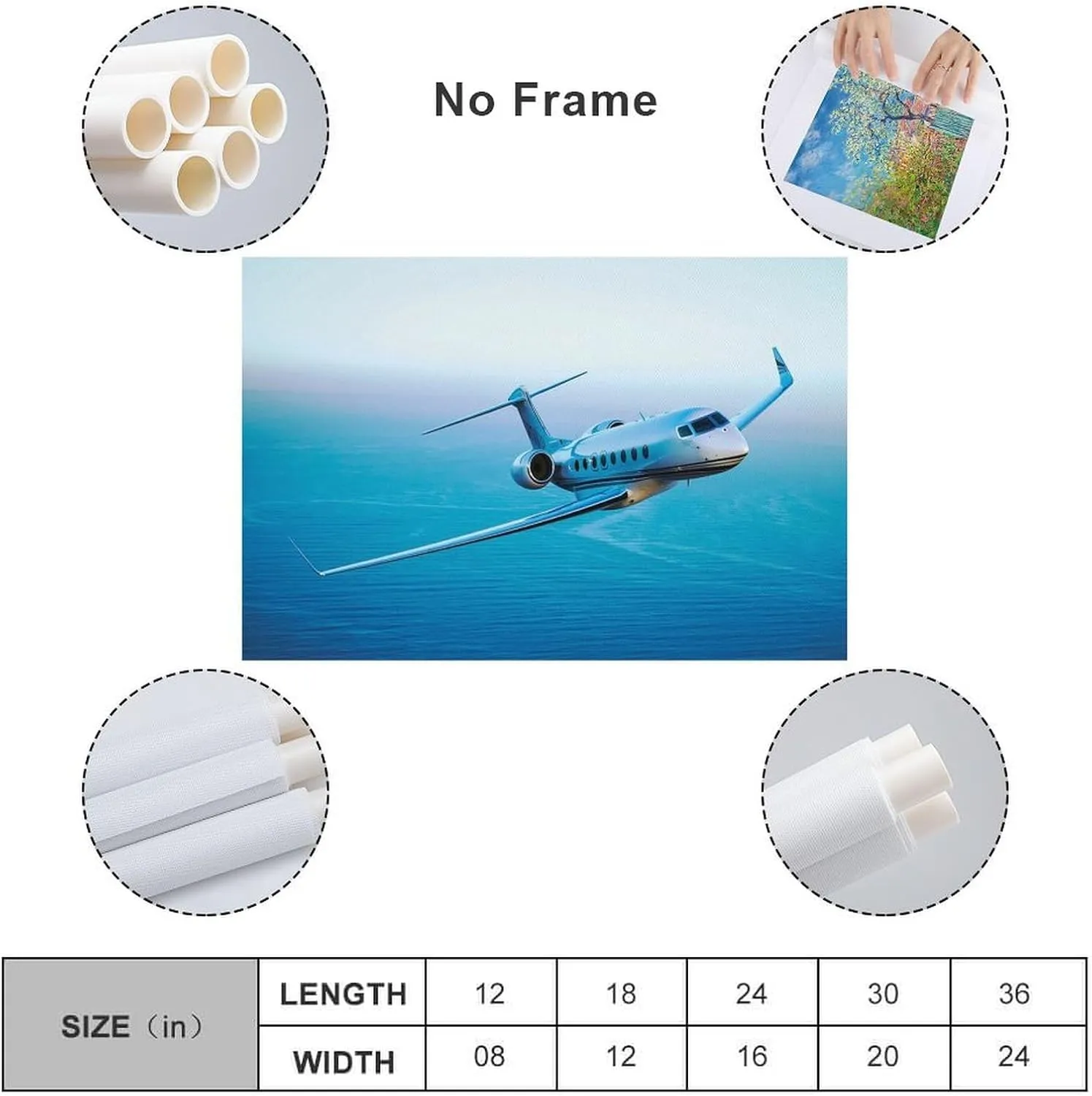 Gulfstream G650 Aircraft Poster Canvas Wall Art Poster For Room Aesthetics And Decor Canvas Painting Posters And Prints Wall Art Pictures for Living Room Bedroom Decor 12x18inch(30x45cm) Unframe-styl