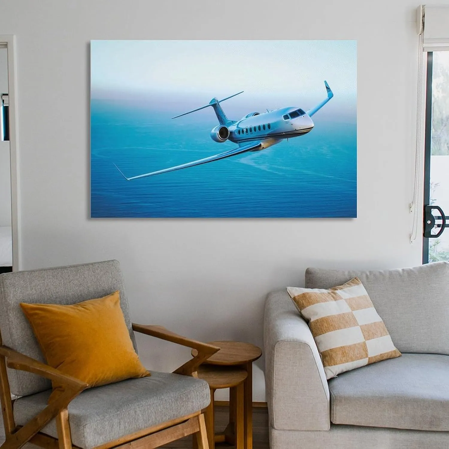 Gulfstream G650 Aircraft Poster Canvas Wall Art Poster For Room Aesthetics And Decor Canvas Painting Posters And Prints Wall Art Pictures for Living Room Bedroom Decor 12x18inch(30x45cm) Unframe-styl
