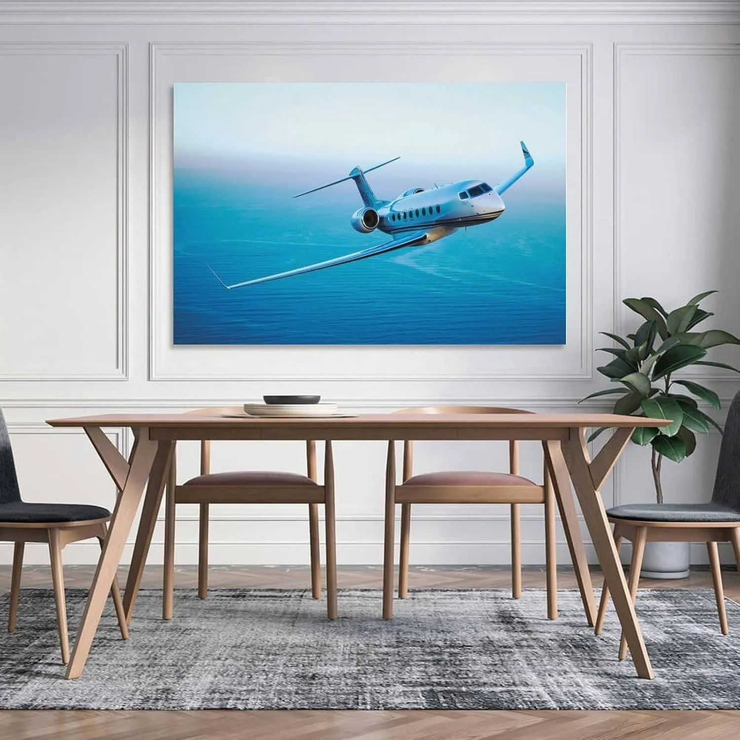 Gulfstream G650 Aircraft Poster Canvas Wall Art Poster For Room Aesthetics And Decor Canvas Painting Posters And Prints Wall Art Pictures for Living Room Bedroom Decor 12x18inch(30x45cm) Unframe-styl
