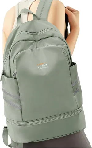 Gym Backpack for Women with Shoes Compartment & Wet Pocket, Large Travel Backpack Waterproof, Sports Backpack Gym Bag,Green