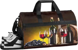 Gym Bag for Women Men Abstract Modern Wine Travel Duffle Bag with Shoe Compartment Waterproof Sports Tote Bags Large Overnight Weekender Bags for Travel Swimming Gym Yoga Dance