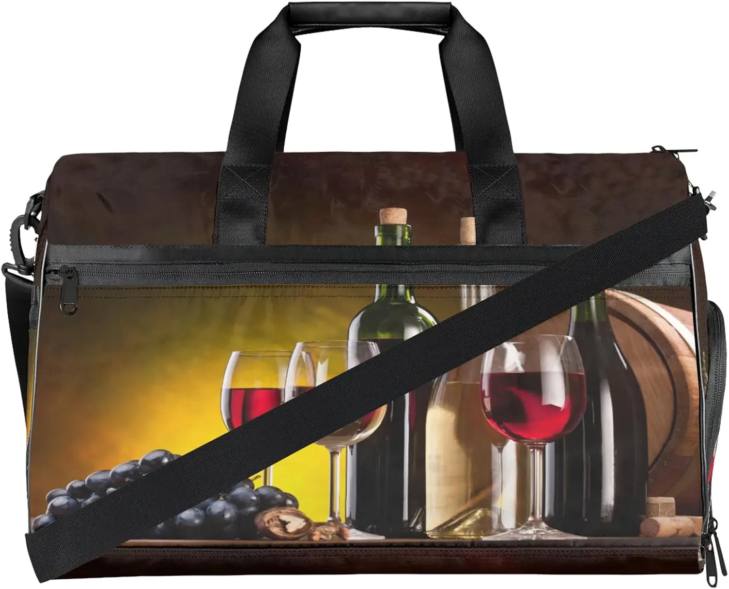 Gym Bag for Women Men Abstract Modern Wine Travel Duffle Bag with Shoe Compartment Waterproof Sports Tote Bags Large Overnight Weekender Bags for Travel Swimming Gym Yoga Dance